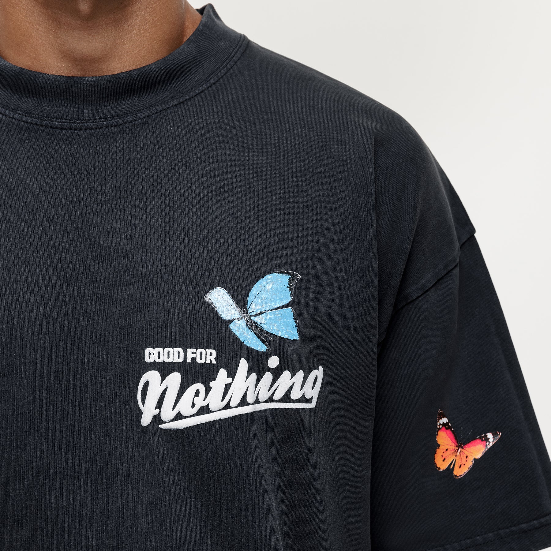 Flight Butterfly Washed Black T-shirt