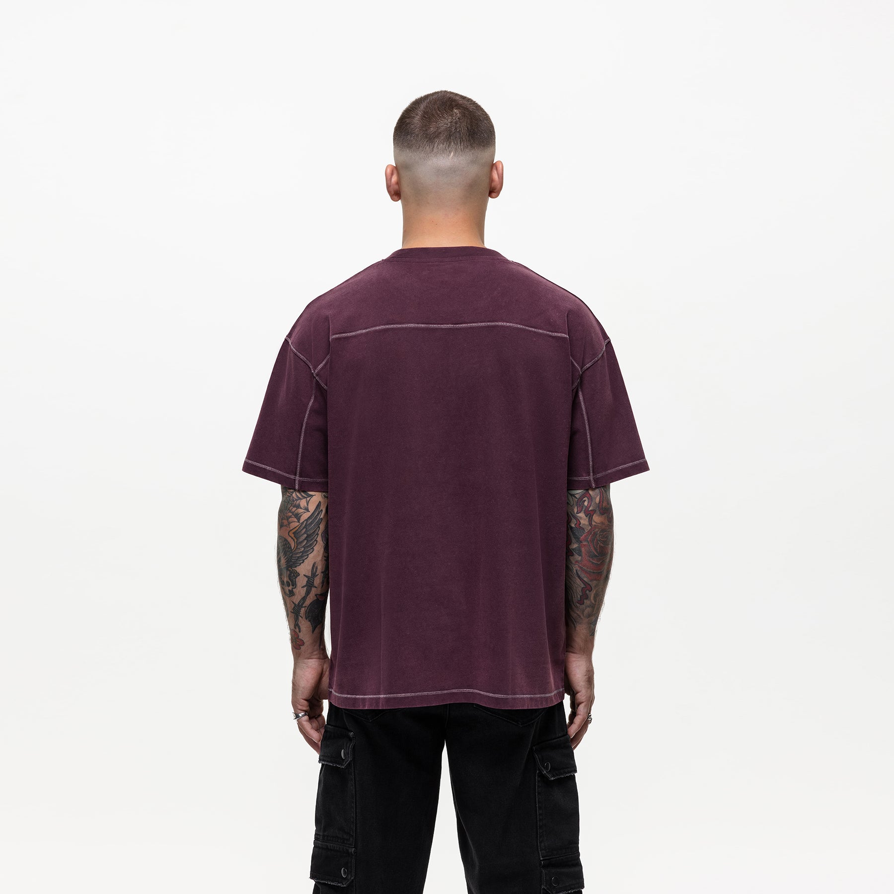 Overlock Maroon Washed T-shirt (Final Sale)