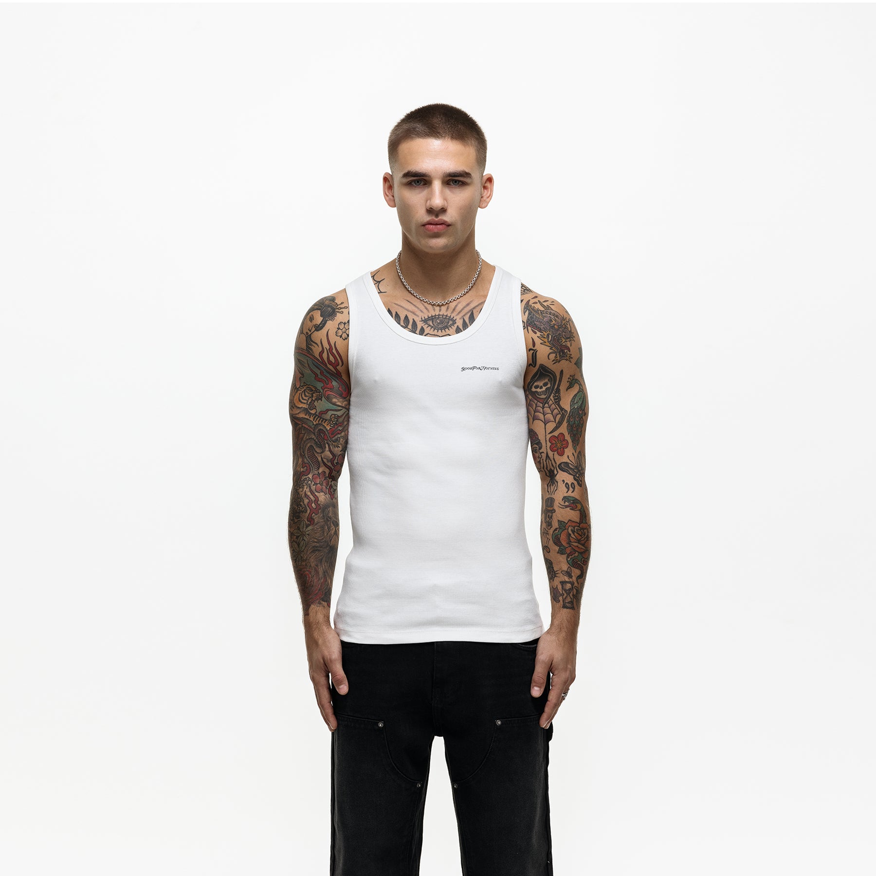 Slim Fit Ribbed Vest 2 x Pack