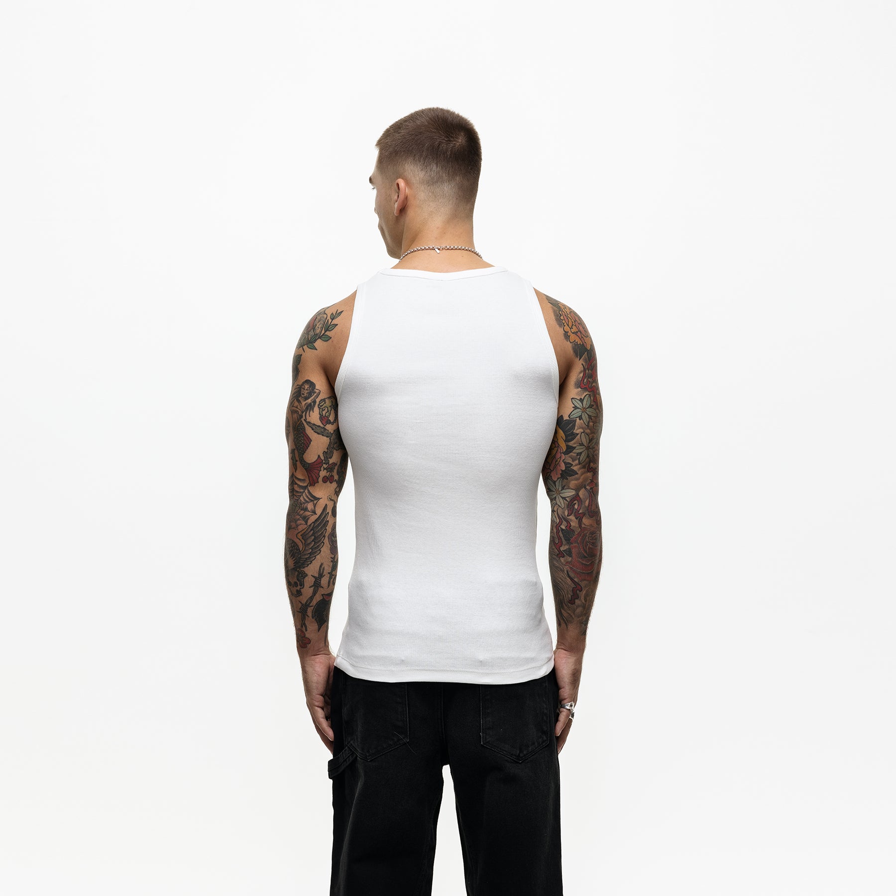 Slim Fit Ribbed Vest 2 x Pack