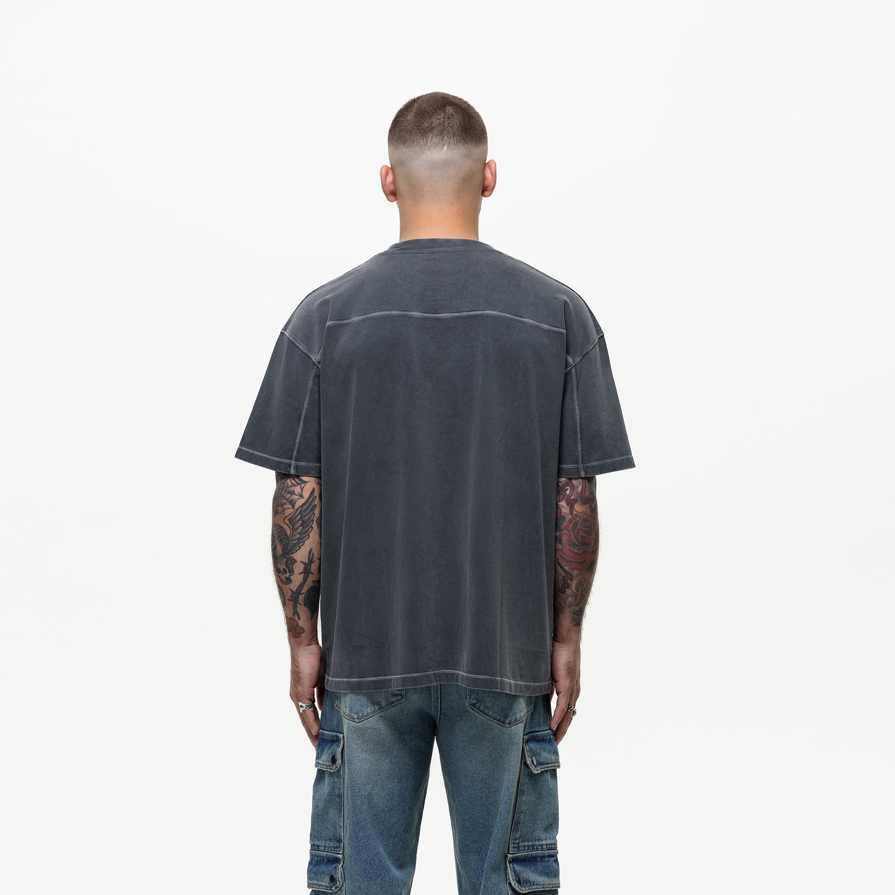 Overlock Washed Grey T-shirt (Final Sale)