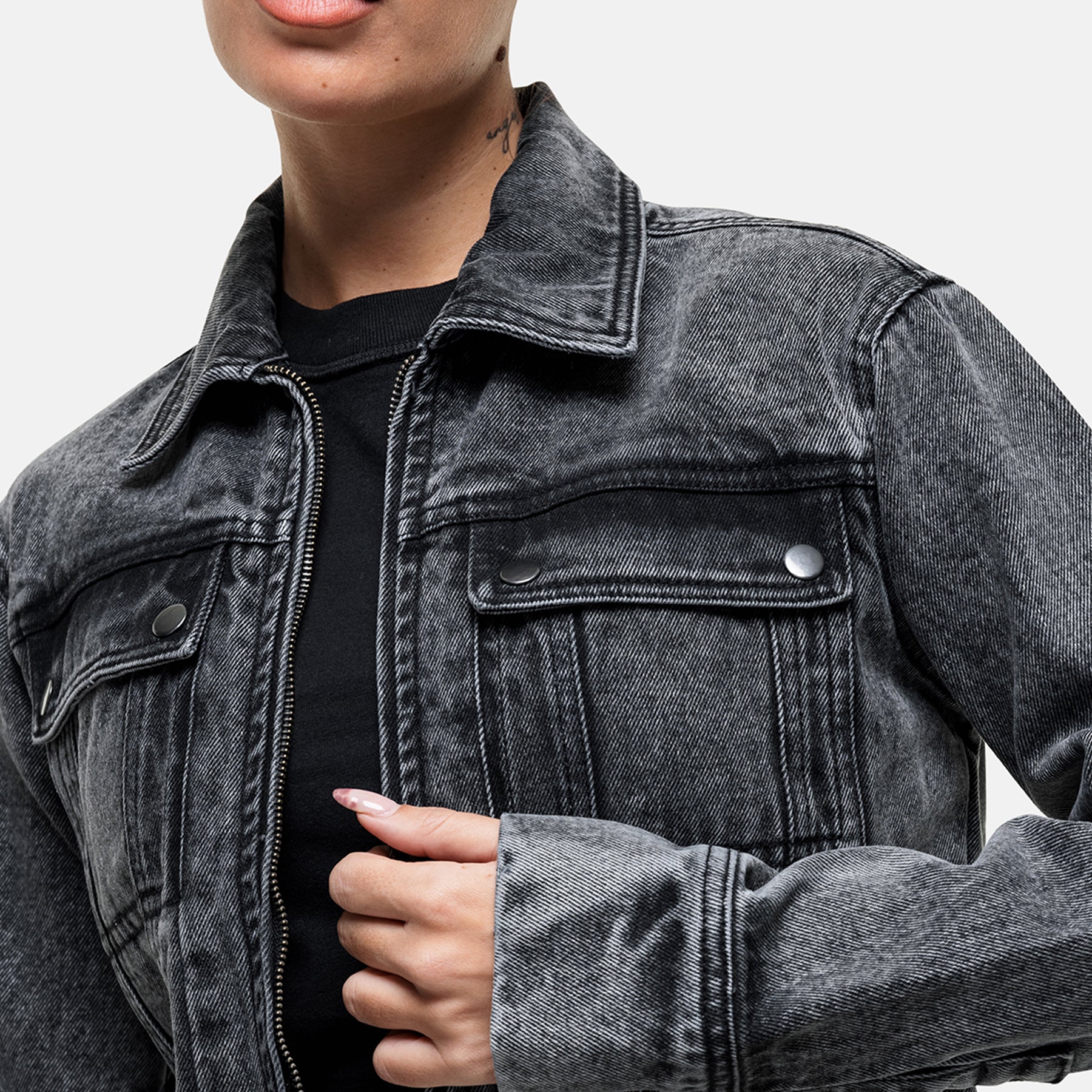 Industry Washed Grey Denim Jacket