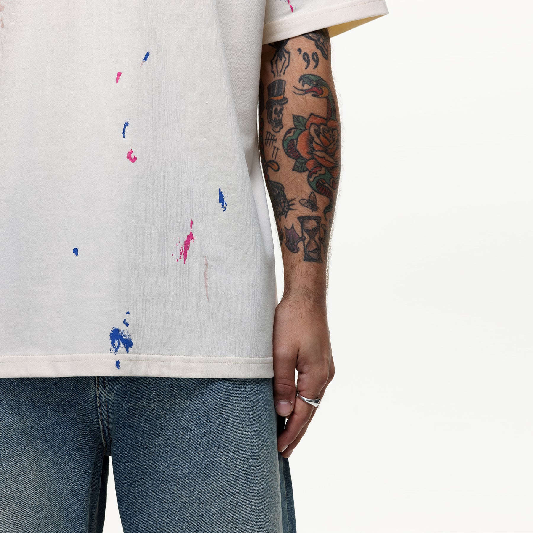 Abstract Paint Cream T-shirt (Final Sale)