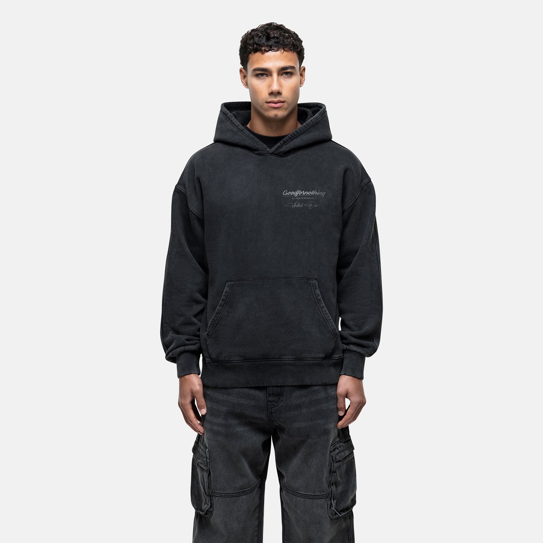 Cult Black Washed Hoodie