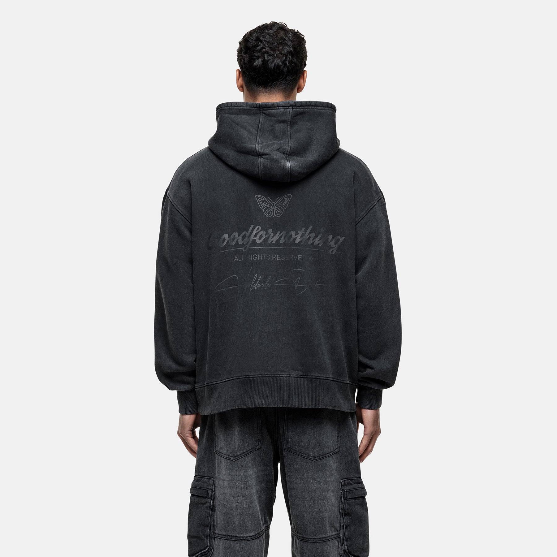 Cult Black Washed Hoodie