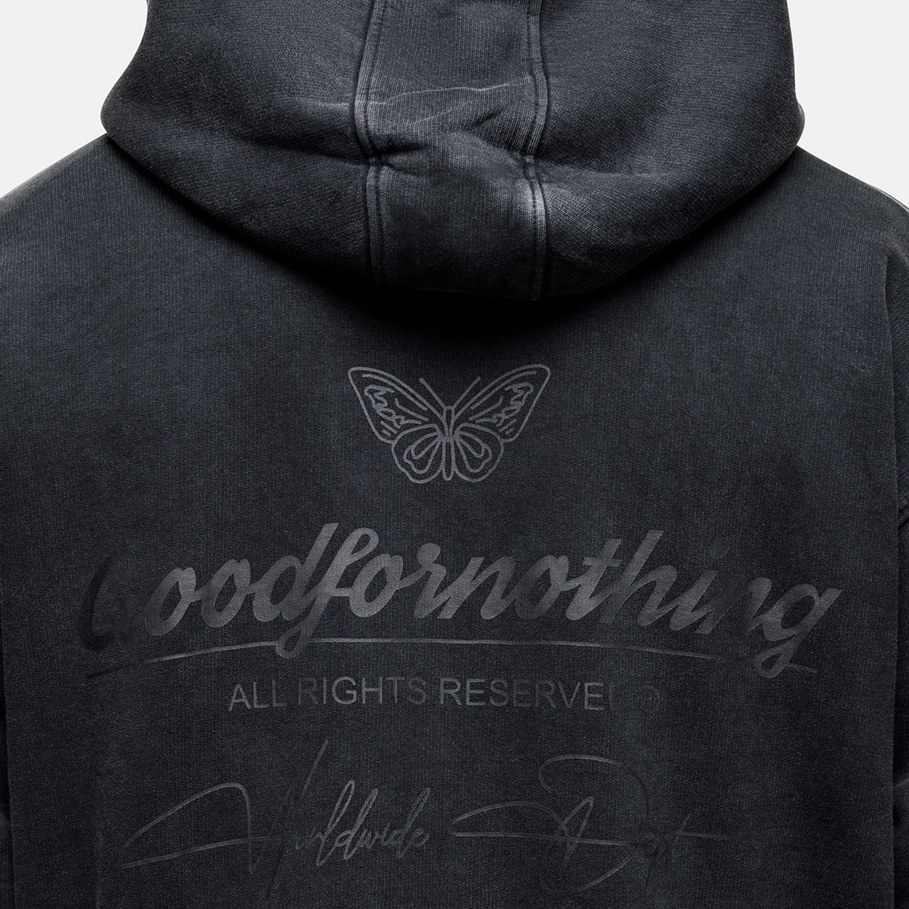 Cult Black Washed Hoodie