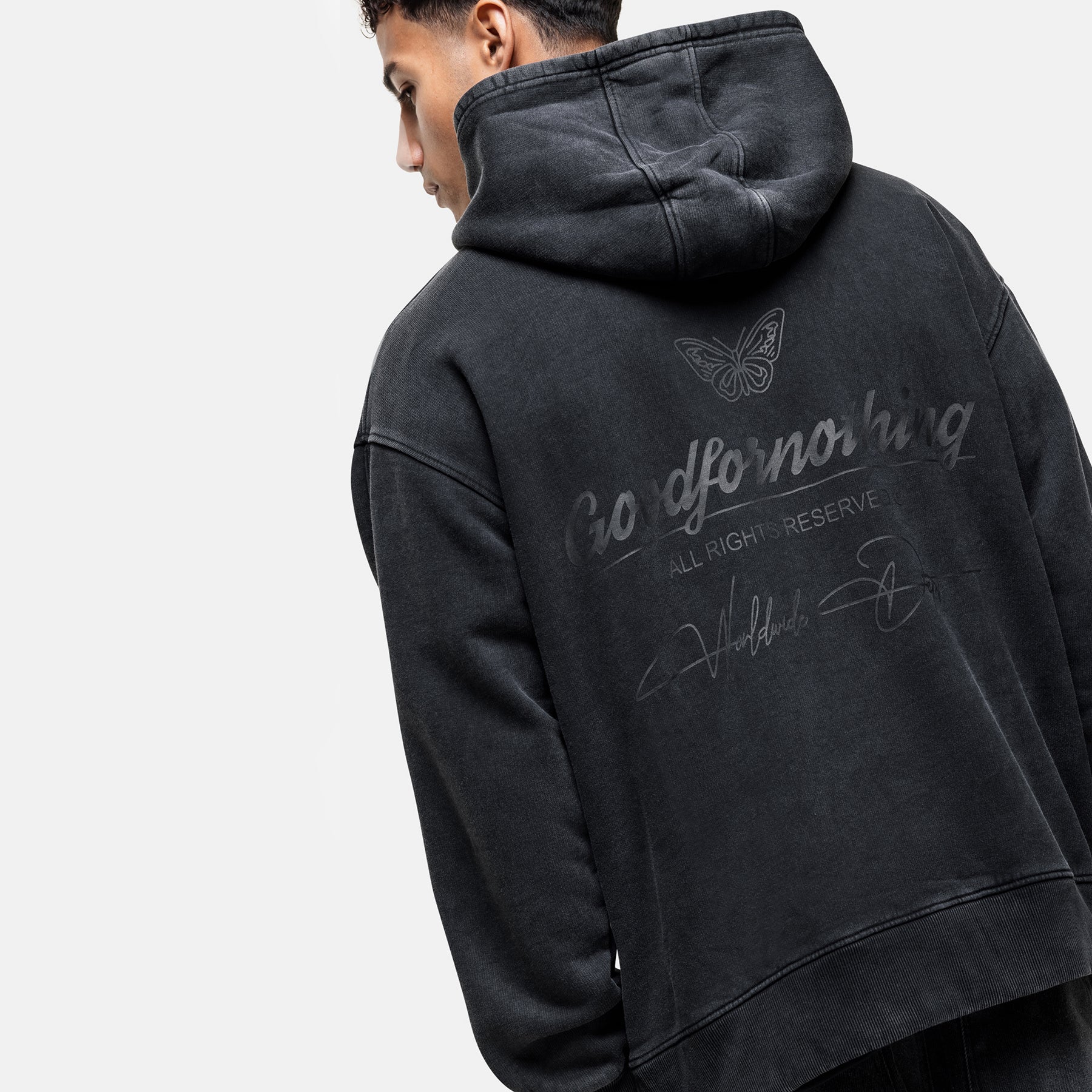 Cult Black Washed Hoodie