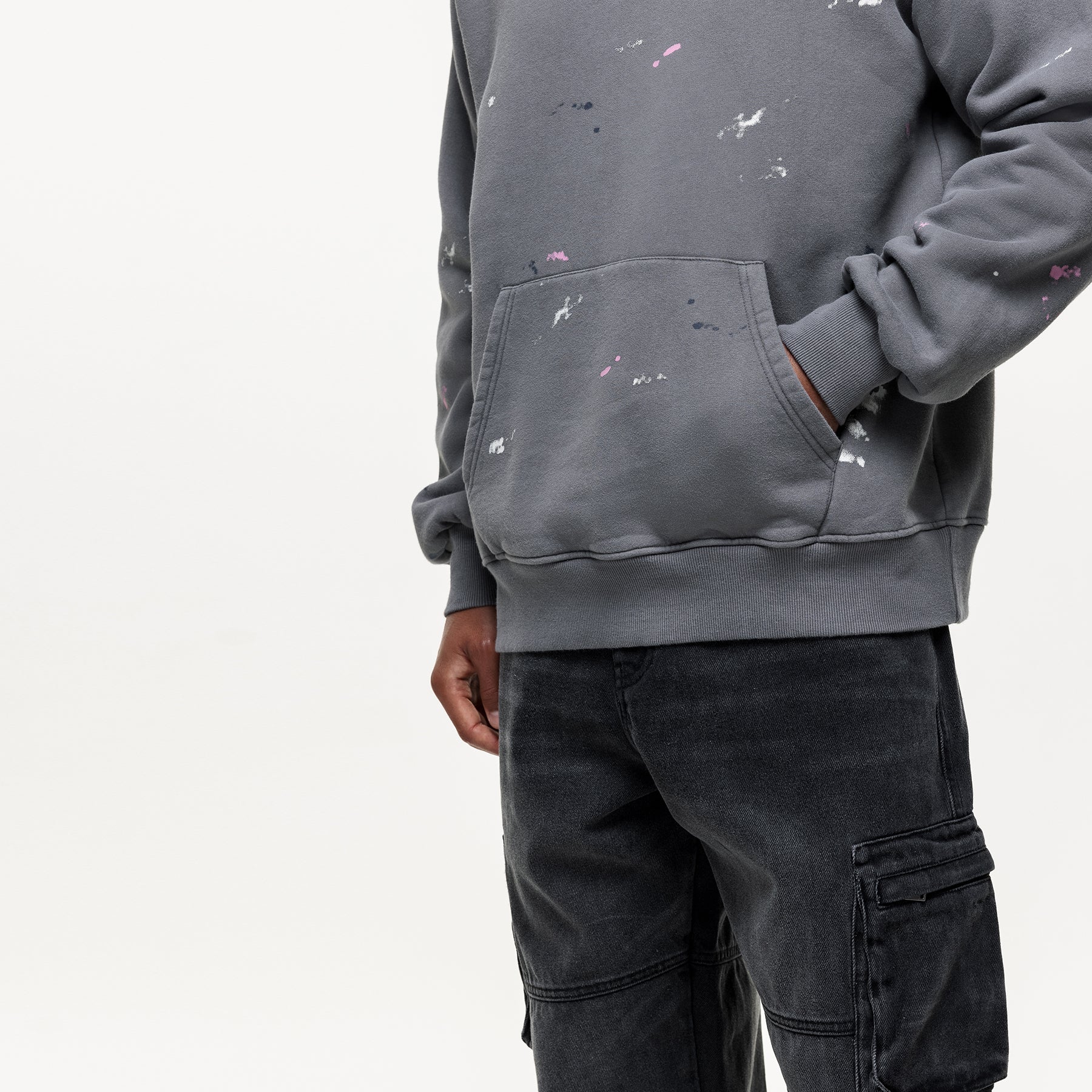 Concept Washed Grey Paint Hoodie (Final Sale)