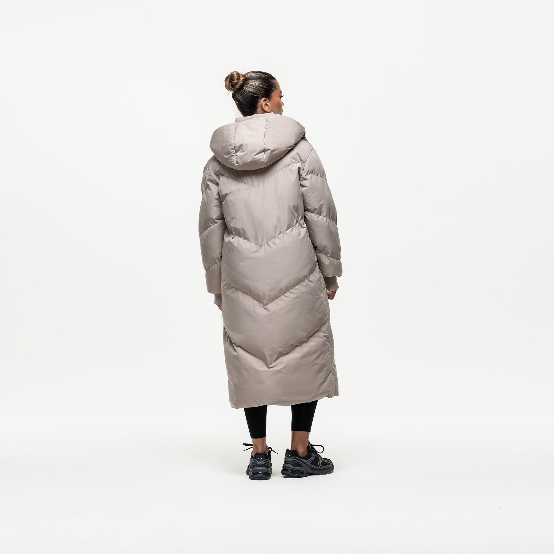 Chevron Stone Maxi Puffer Jacket