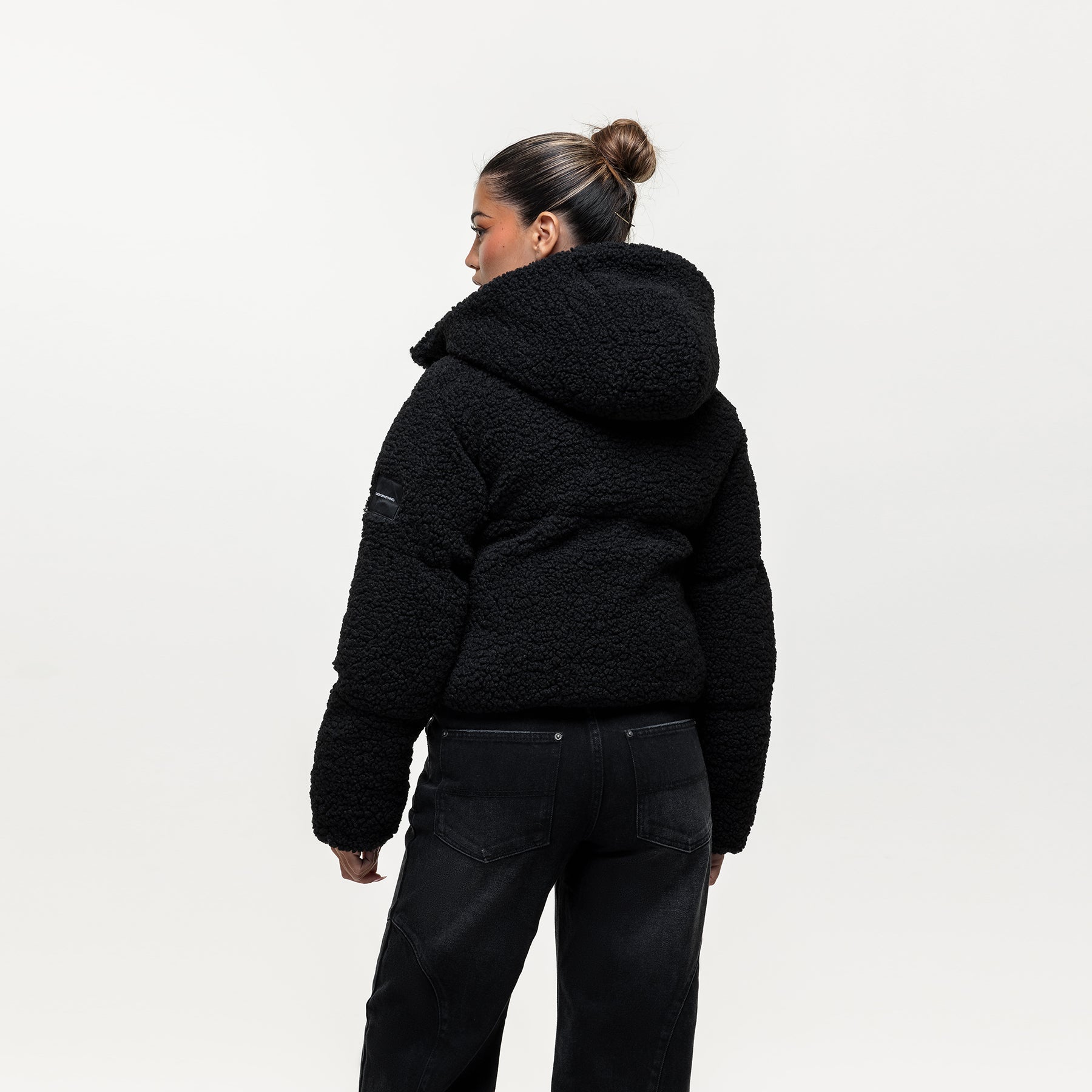 Luxe Sherpa Black Puffer Coat