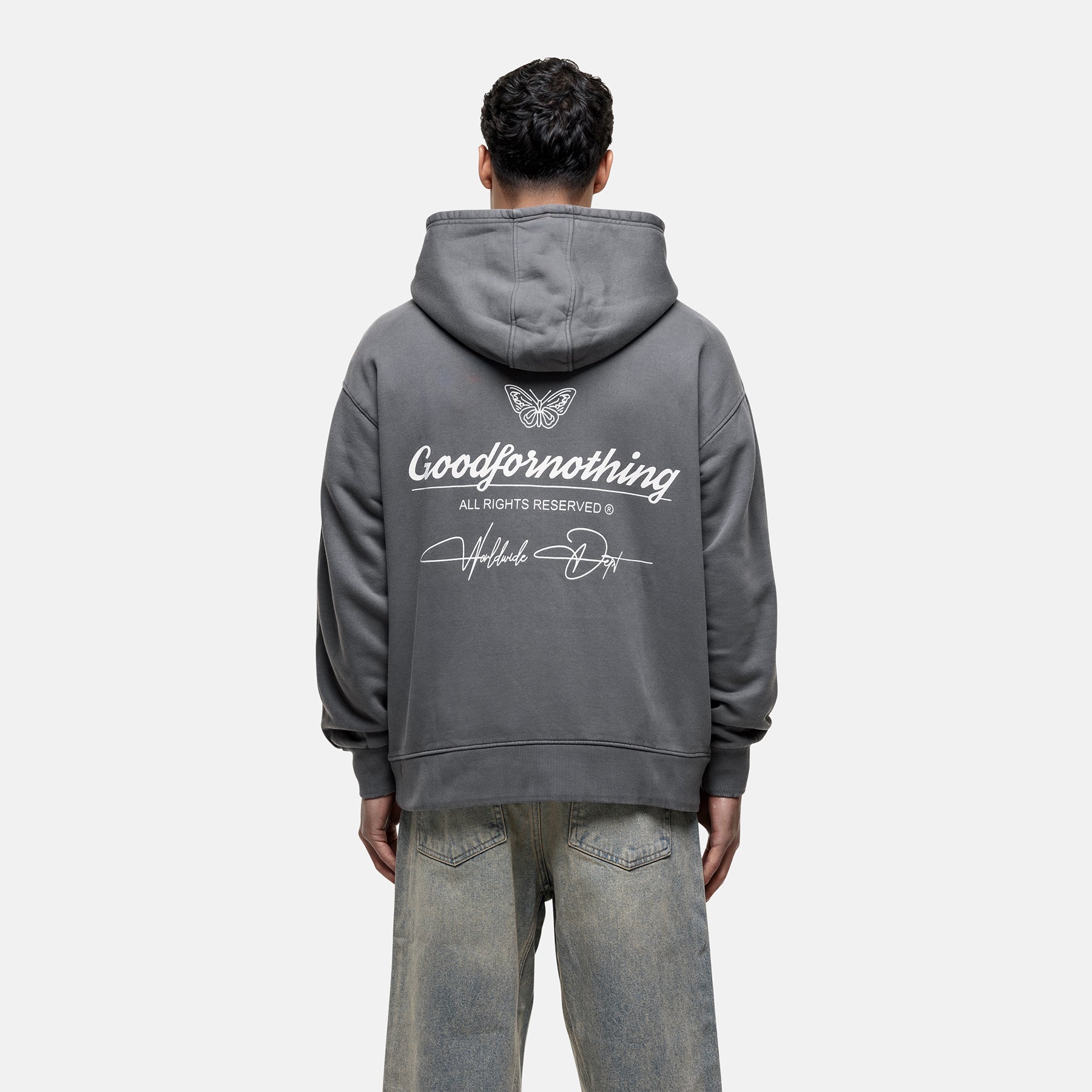 Cult Grey Washed Hoodie