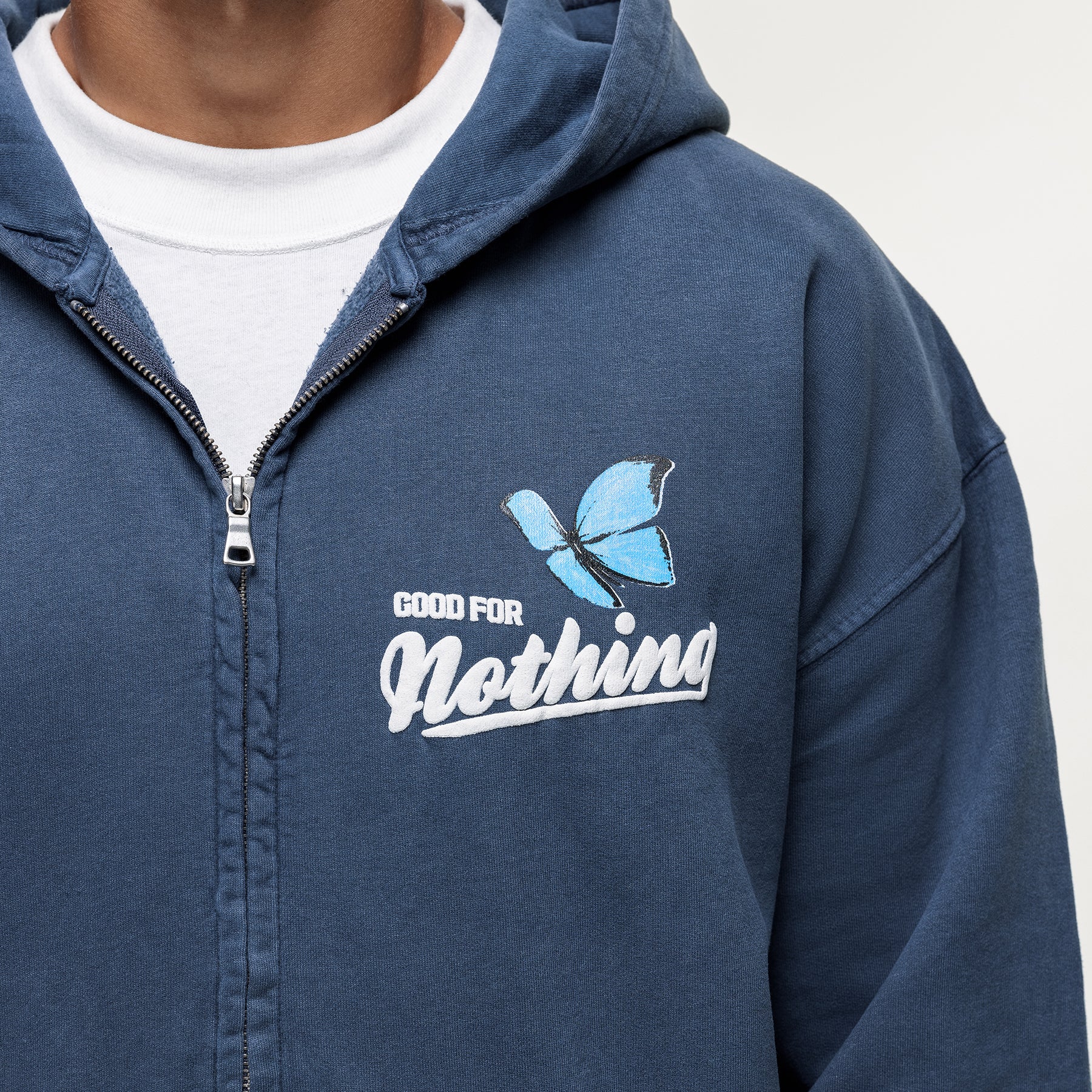 Flight Washed Navy Zip Hoodie