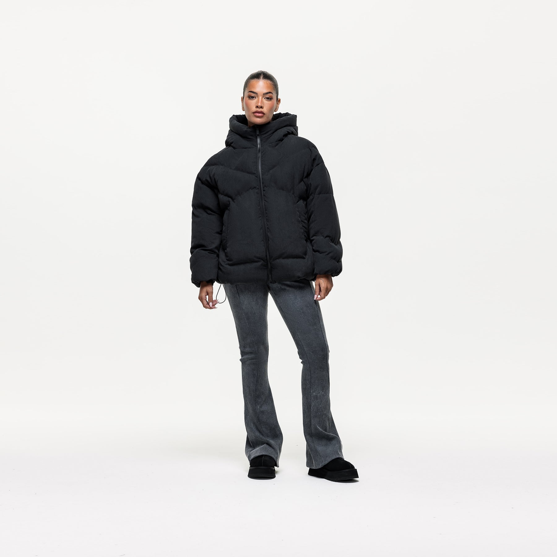 Glacier Black Puffer Coat