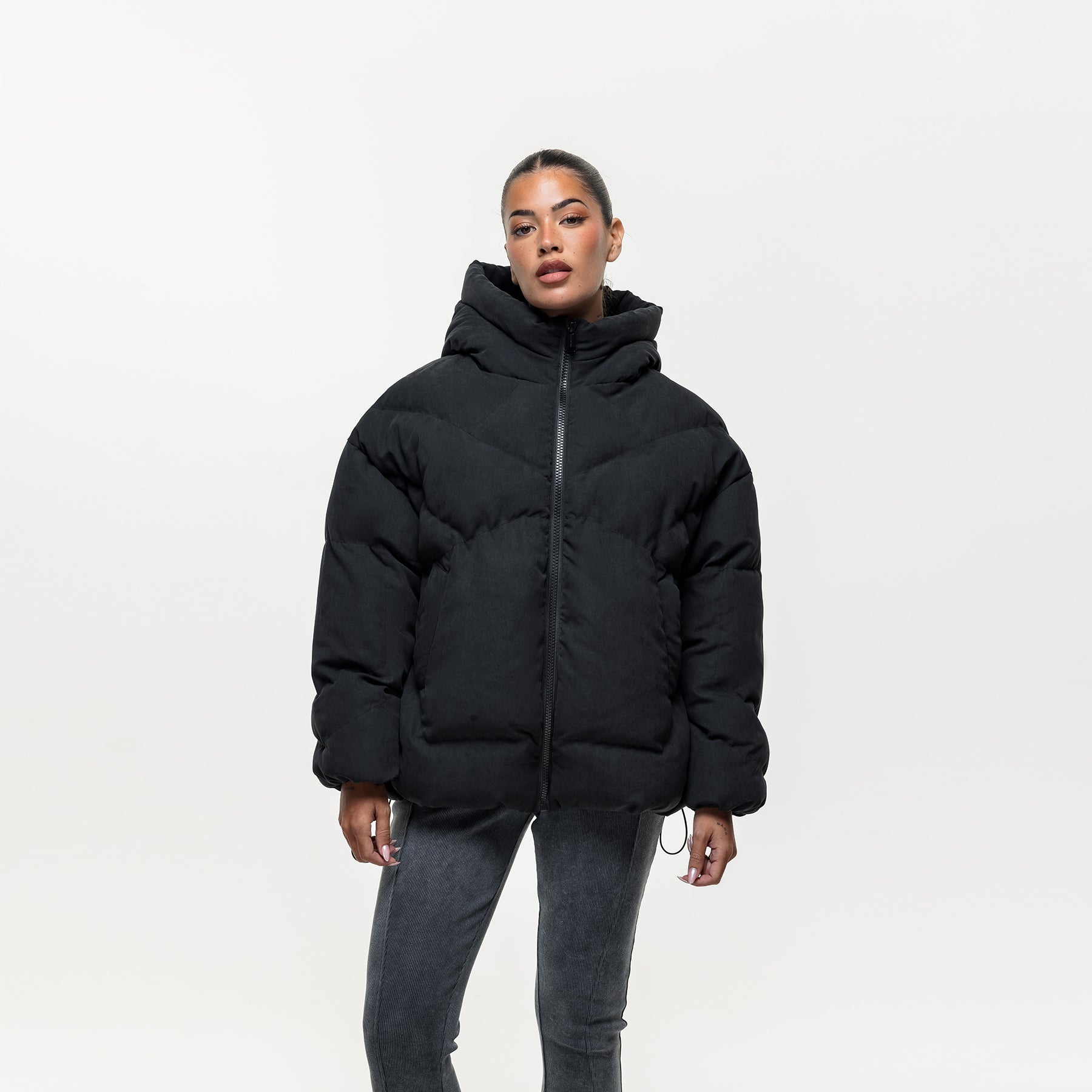 Glacier Black Puffer Coat