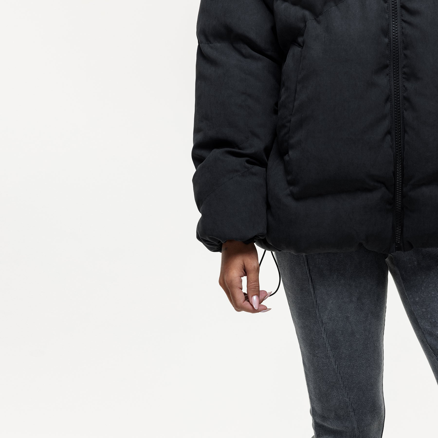 Glacier Black Puffer Coat