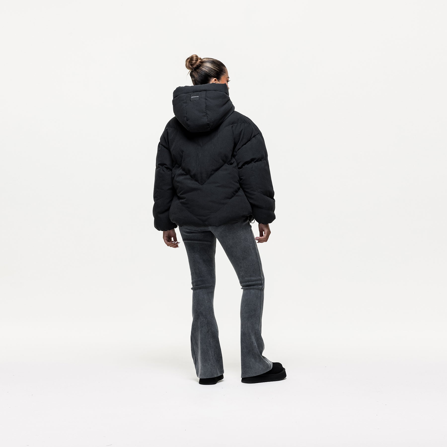 Glacier Black Puffer Coat