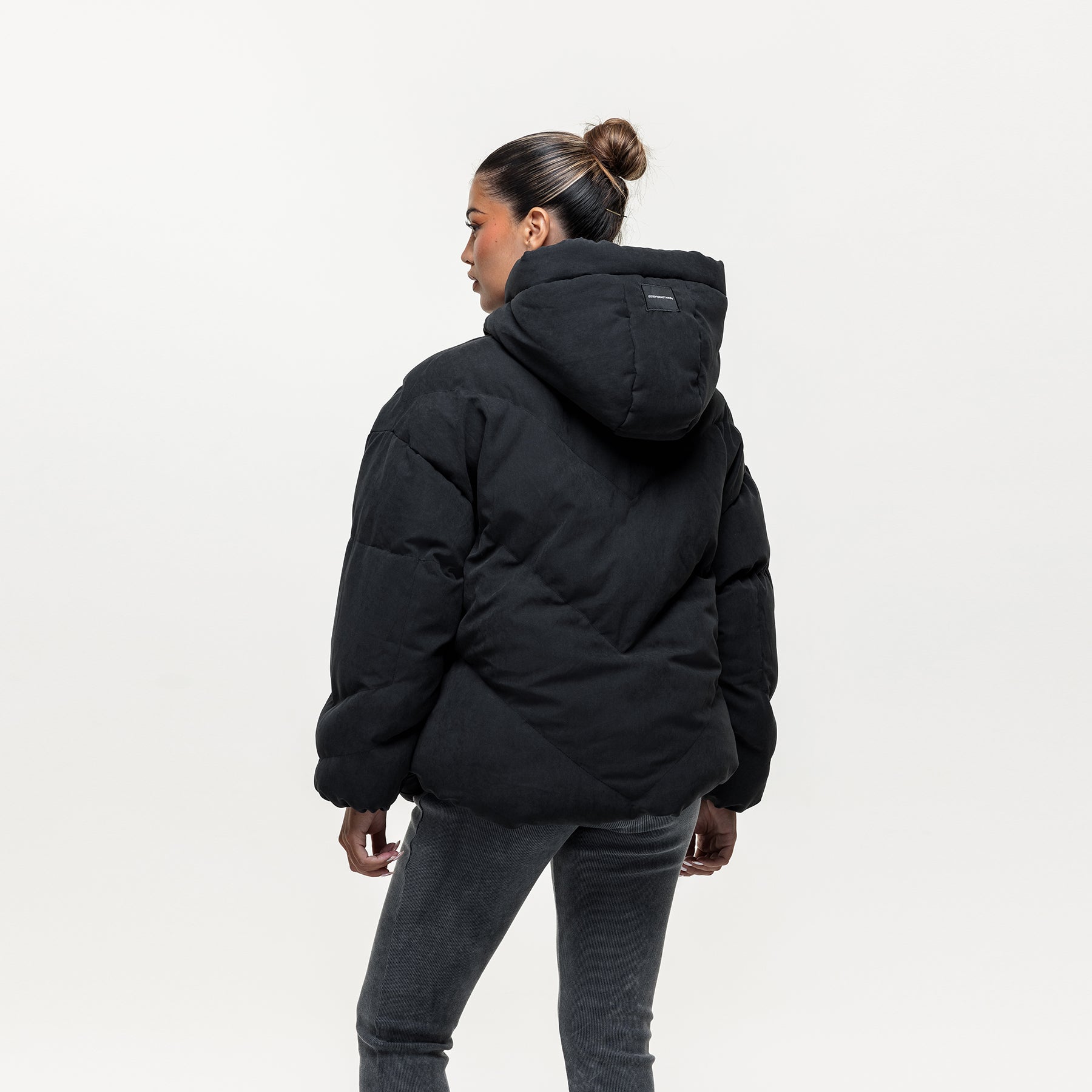 Glacier Black Puffer Coat