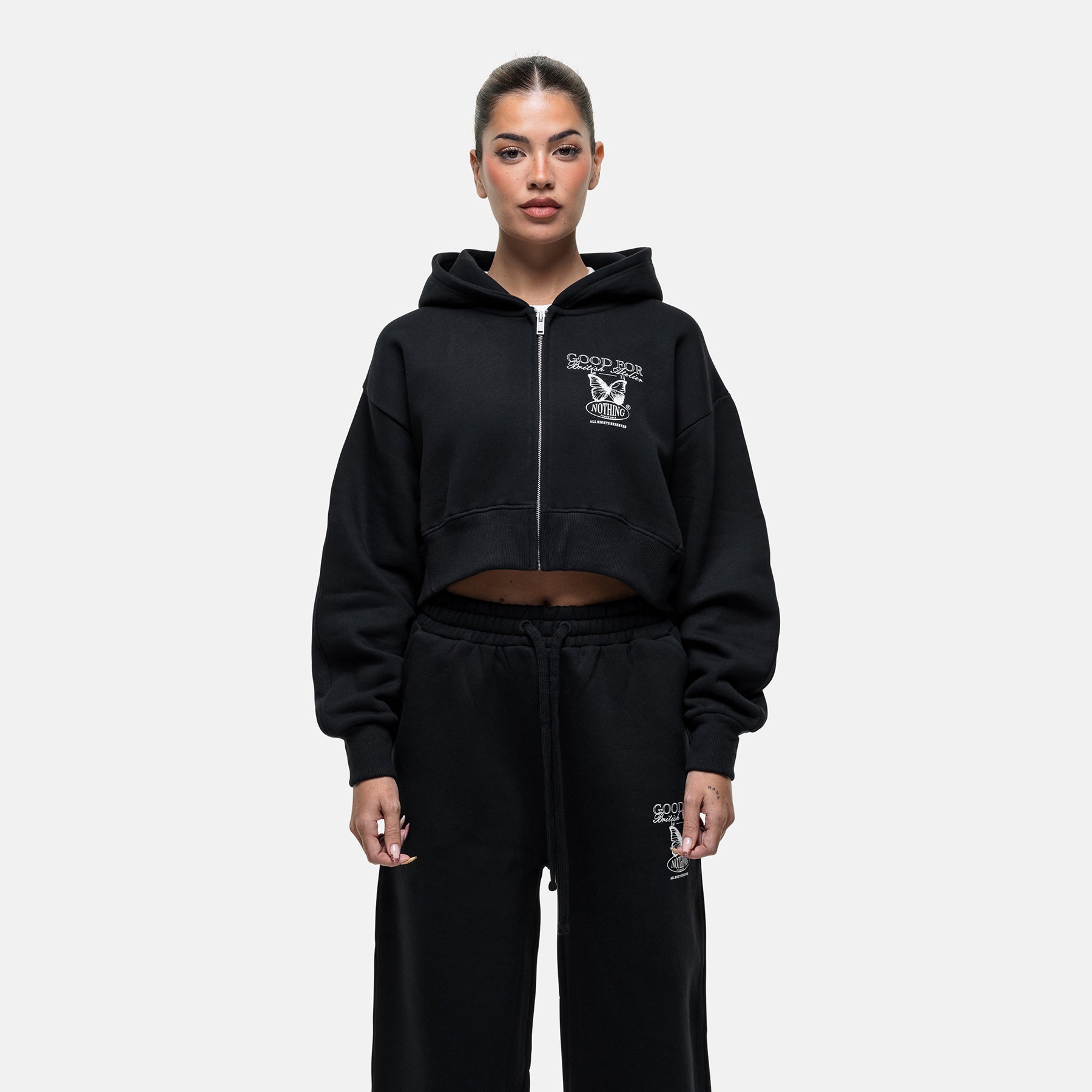 Atelier Butterfly Black Zip Hoodie