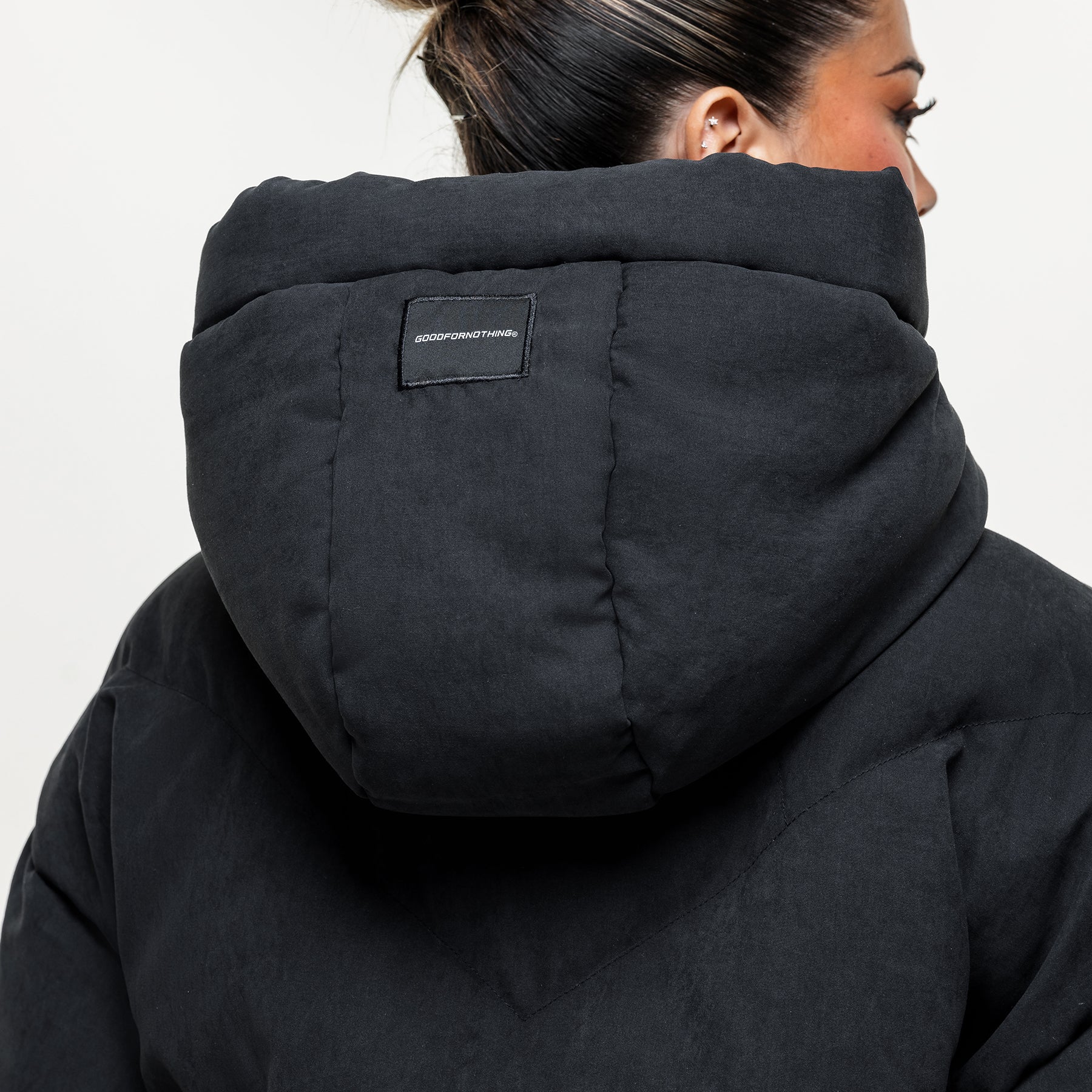 Glacier Black Puffer Coat