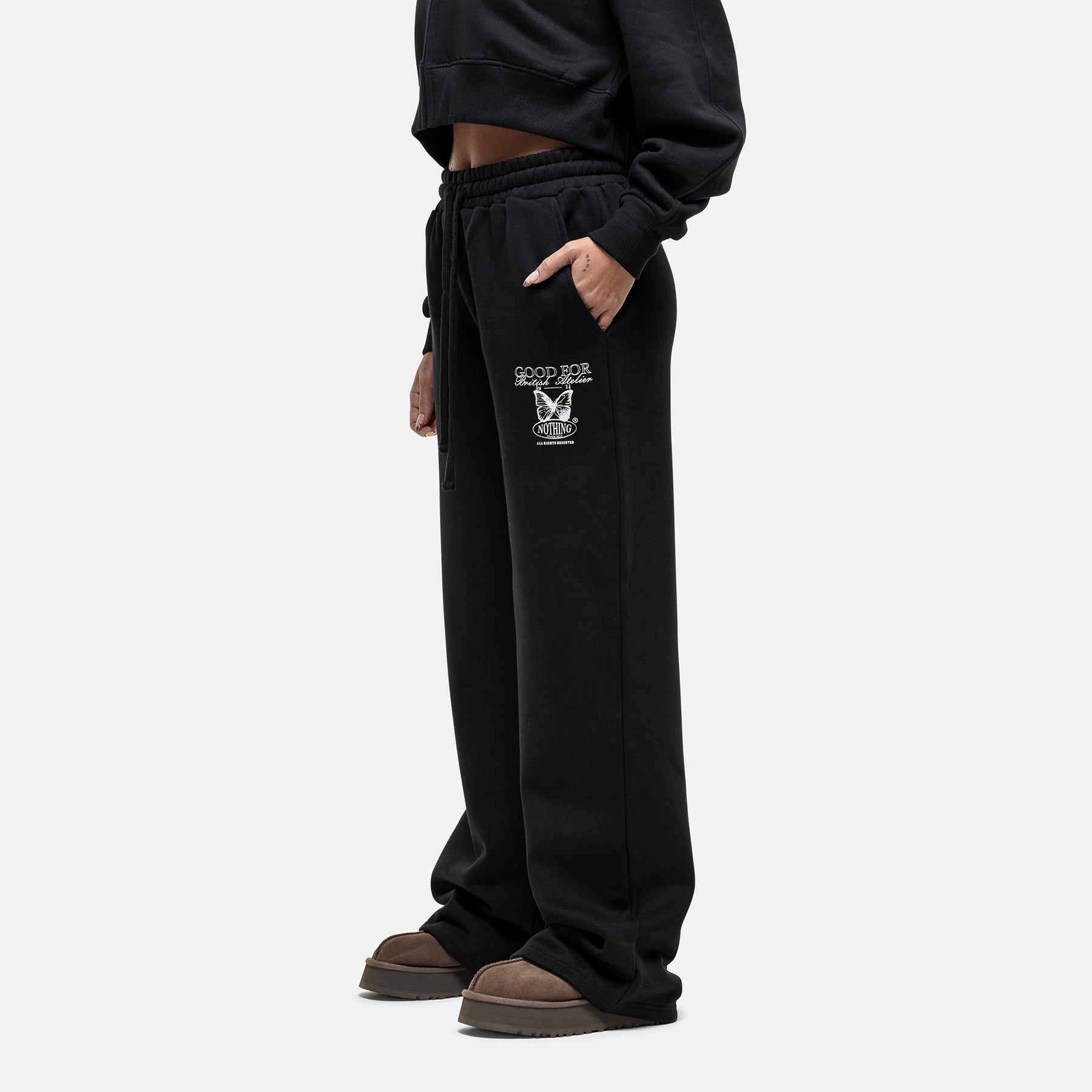 Atelier Butterfly Black Sweatpants