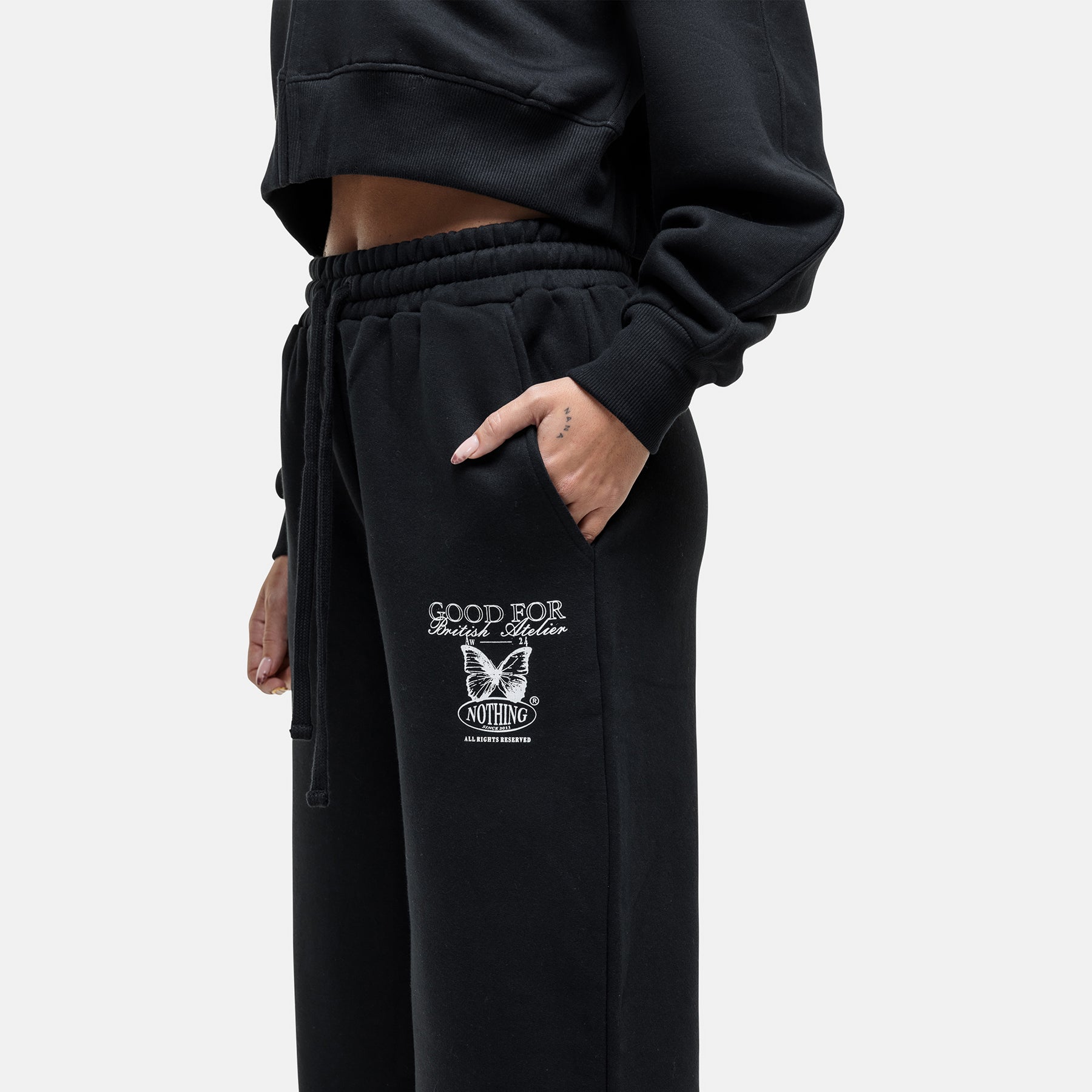 Atelier Butterfly Black Sweatpants