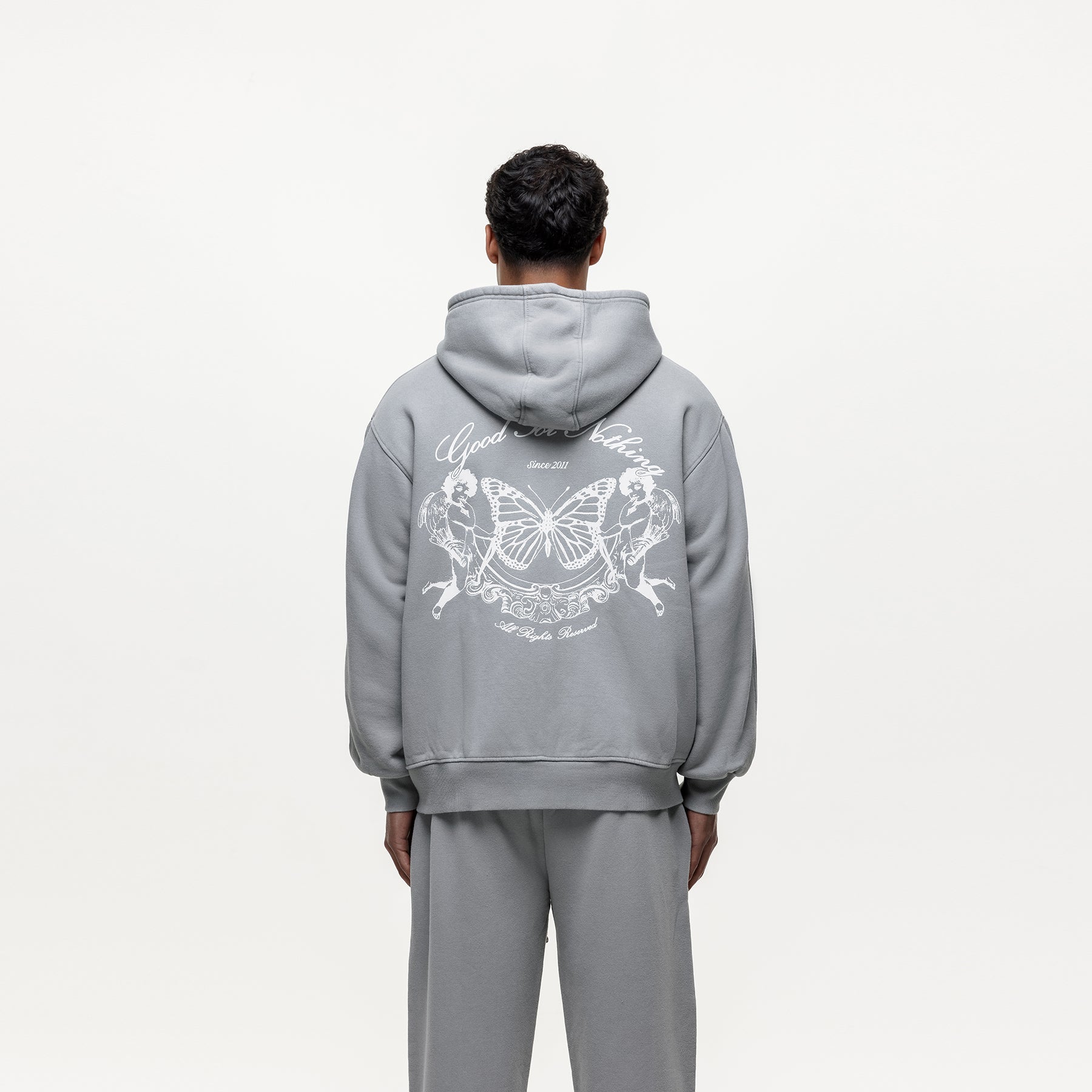 Renaissance Washed Grey Zip hoodie Final Sale GOODFORNOTHING