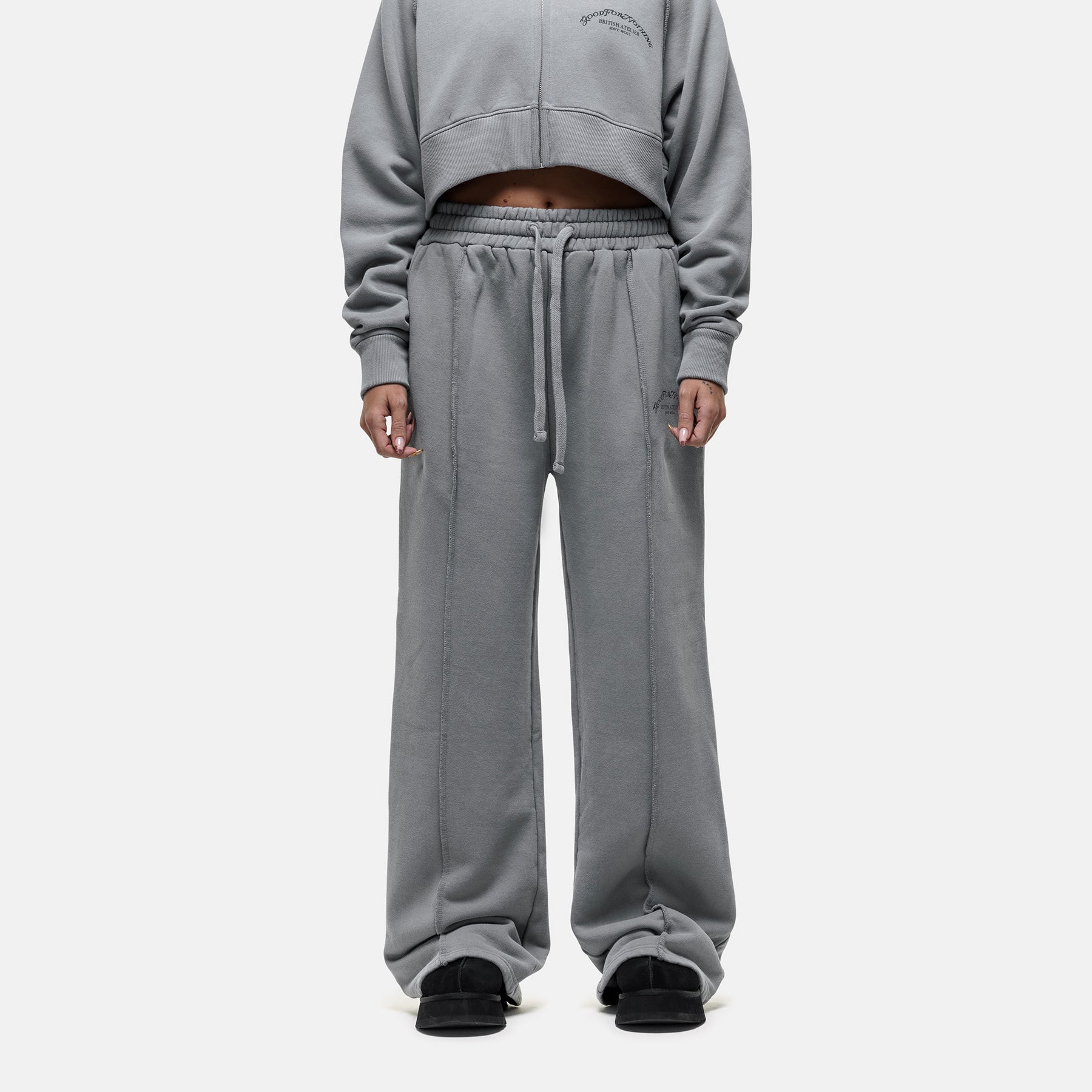 Raw Seam Washed Grey Sweatpants