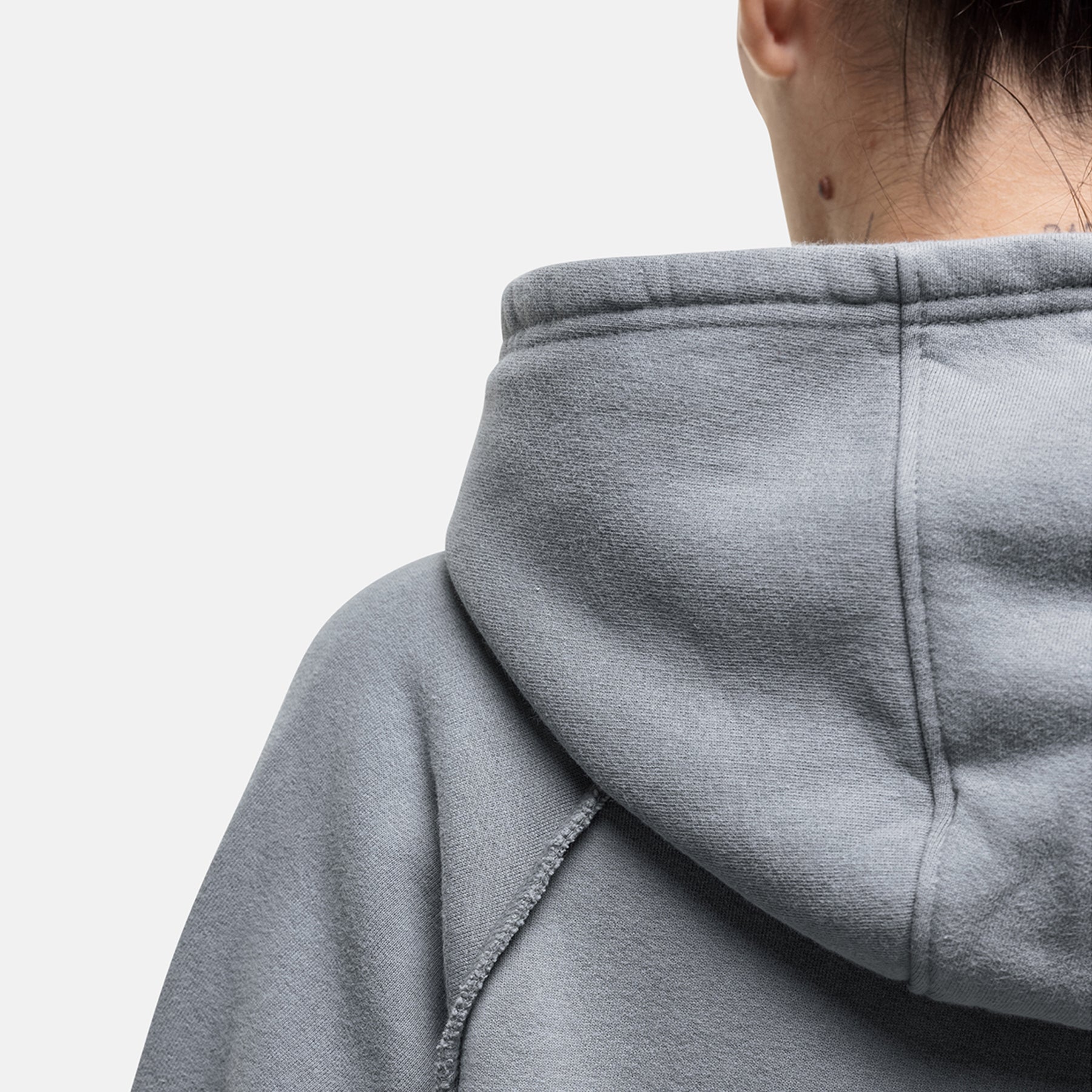 Raw Seam Washed Grey Zip Hoodie