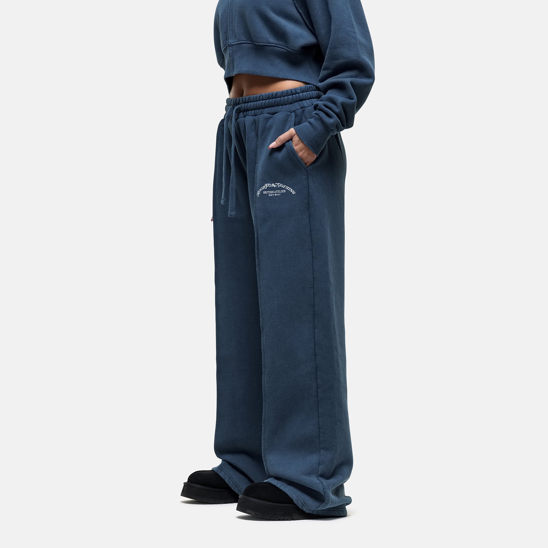 Raw Seam Vintage Blue Sweatpants