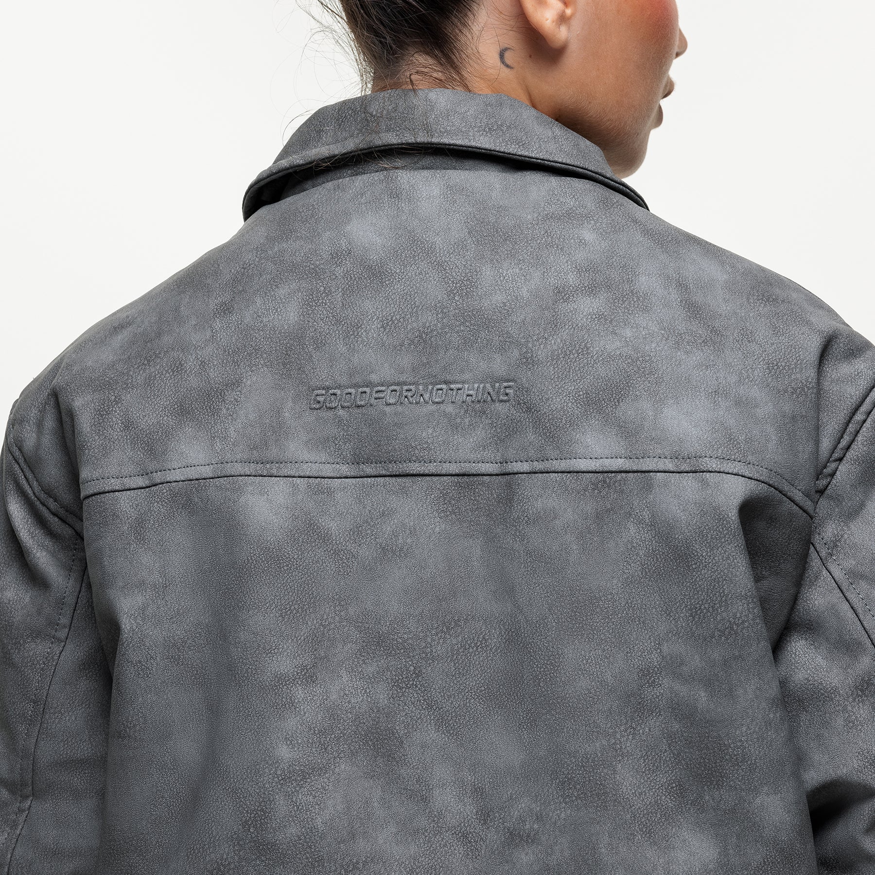 Vintage Grey Leather Coach Jacket