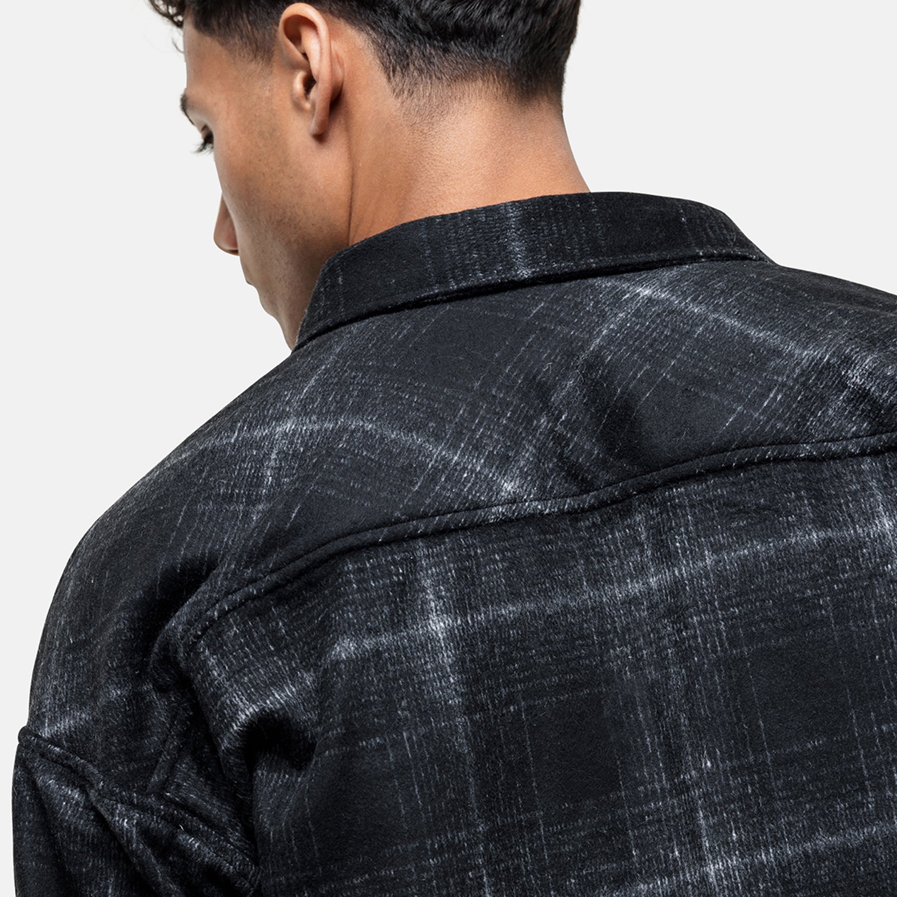 Wool Blend Black Check Overshirt (Final Sale)