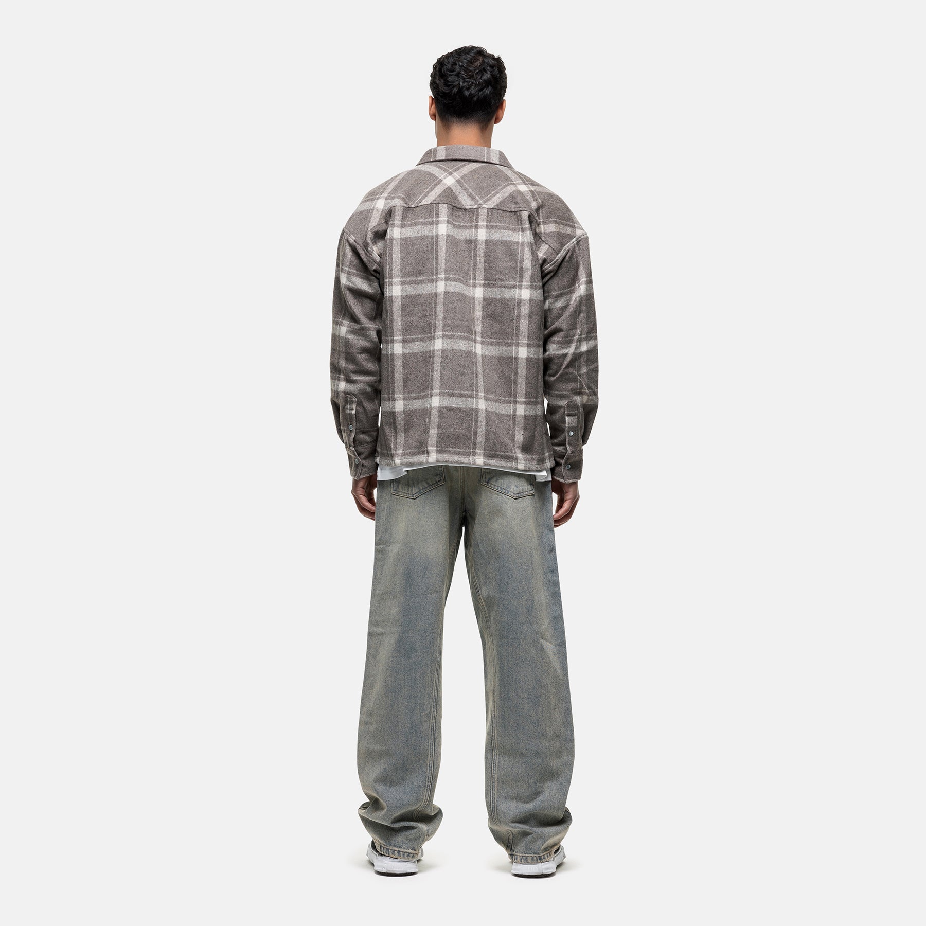 Heavy Wool Oat Check Overshirt (Final Sale)