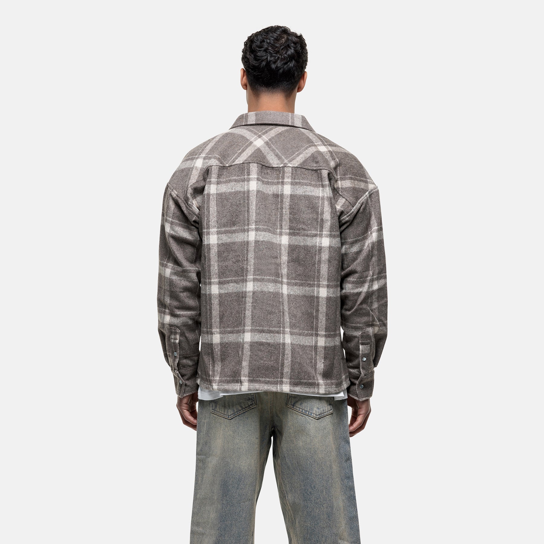 Heavy Wool Oat Check Overshirt (Final Sale)