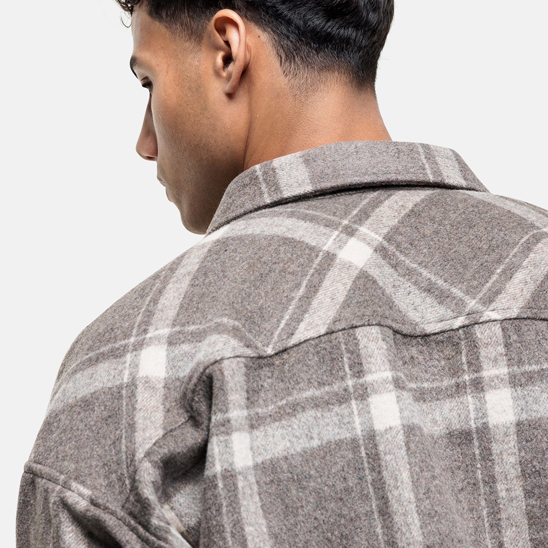 Heavy Wool Oat Check Overshirt (Final Sale)