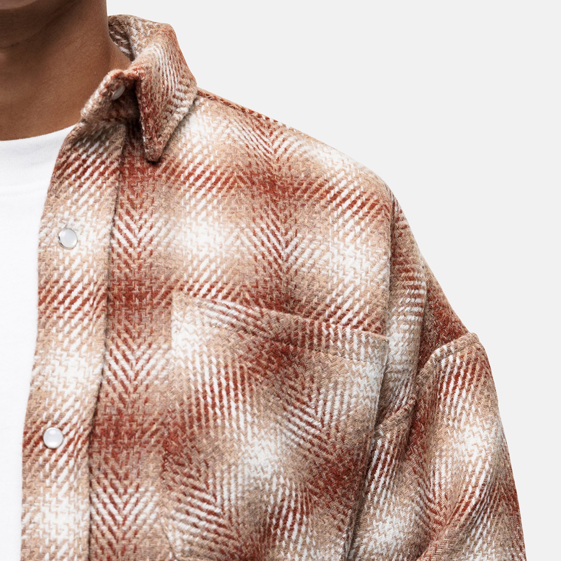 Heavy Ombre Rust Check Overshirt (Final Sale)