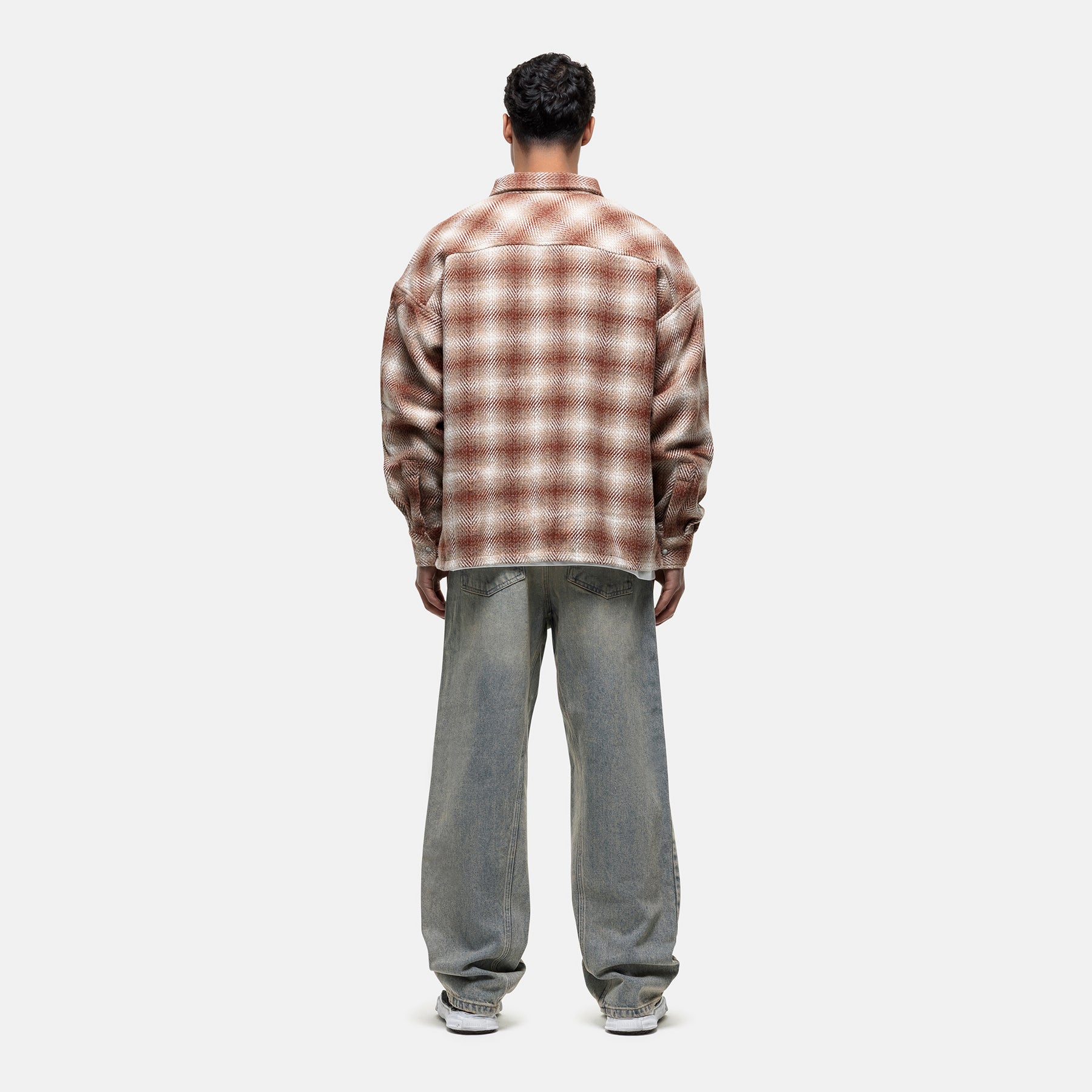 Heavy Ombre Rust Check Overshirt (Final Sale)