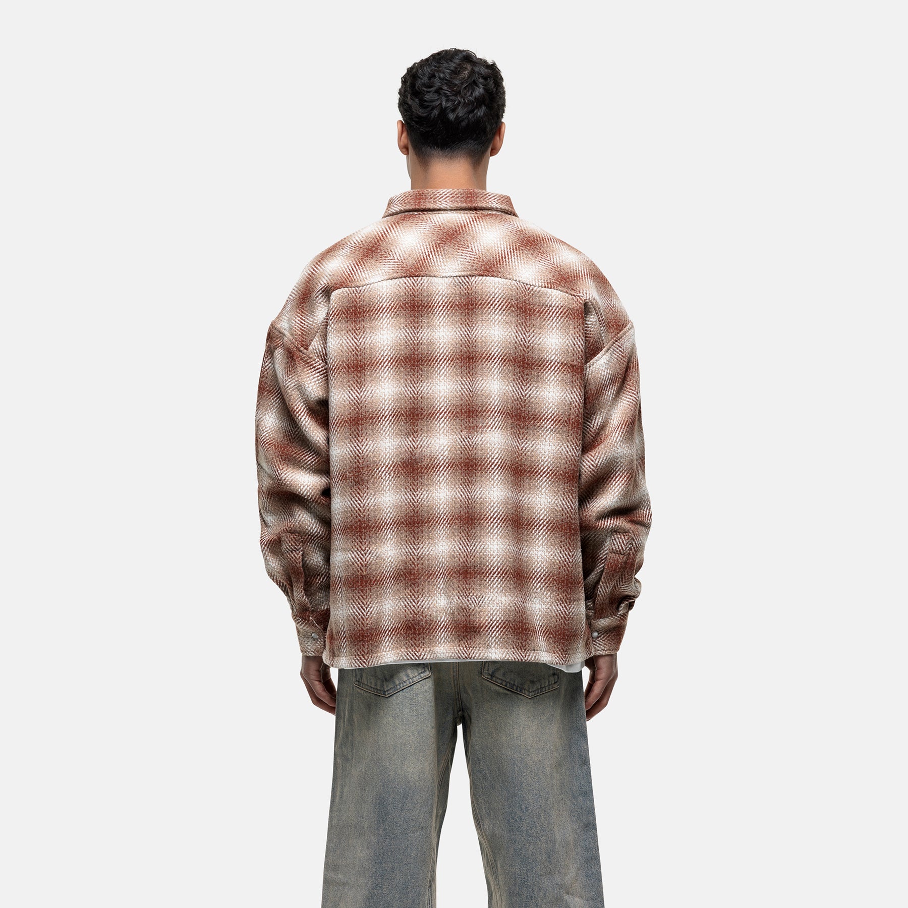 Heavy Ombre Rust Check Overshirt (Final Sale)