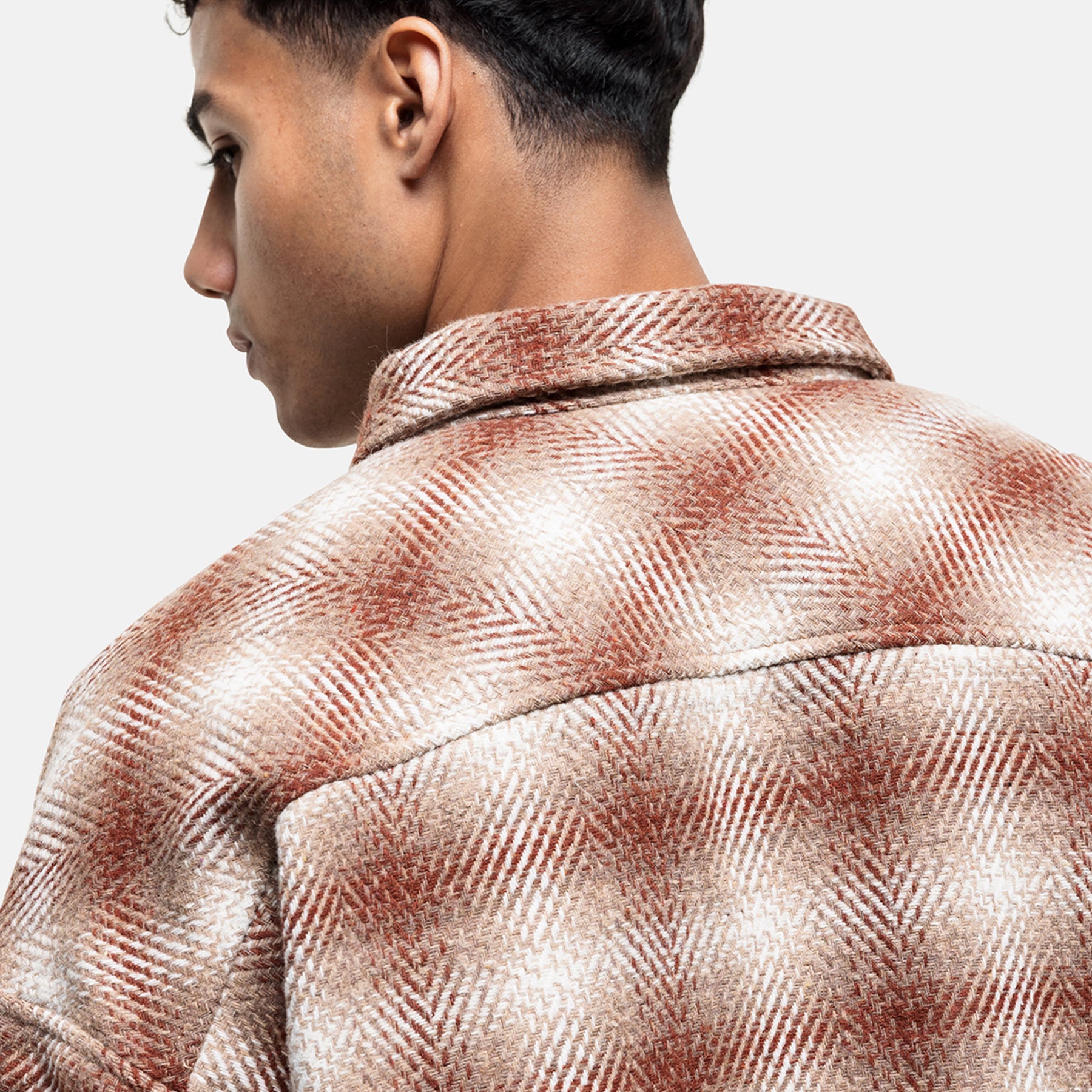 Heavy Ombre Rust Check Overshirt (Final Sale)