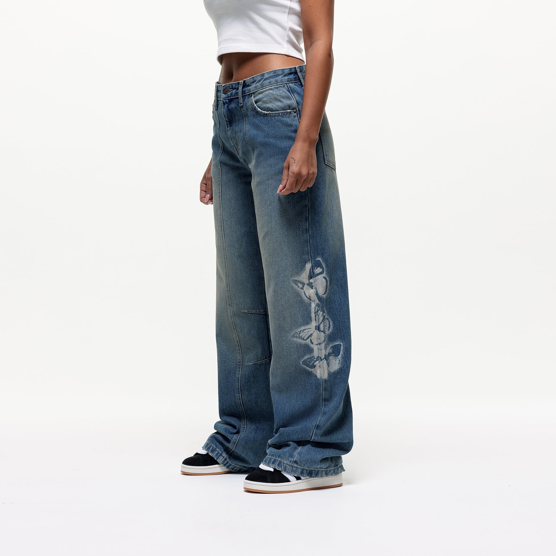 Spray Butterfly Denim  Jeans (Final Sale)