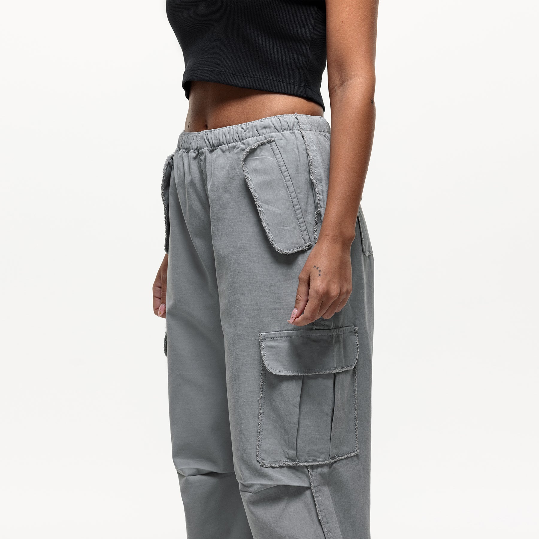 Distressed Sage Cargo Pants (Final Sale)