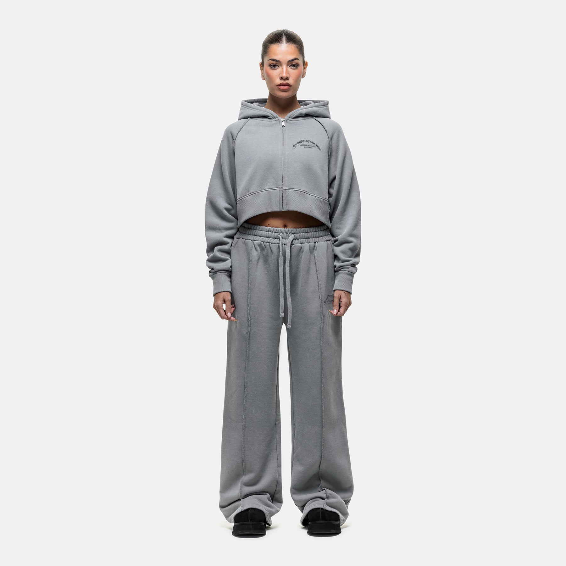 Raw Seam Washed Grey Sweatpants