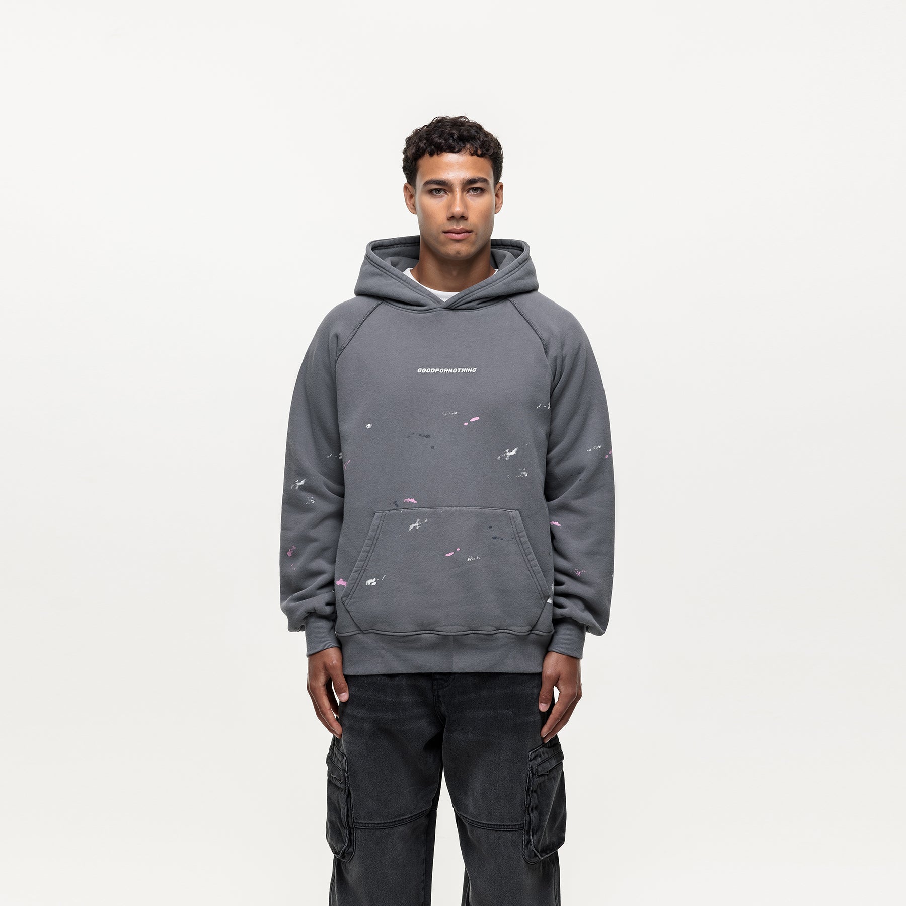 Concept Washed Grey Paint Hoodie (Final Sale)